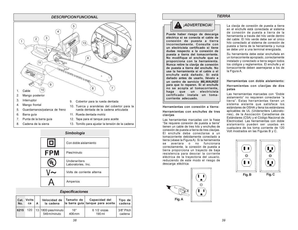 Milwaukee 6215 User Manual | Page 20 / 27