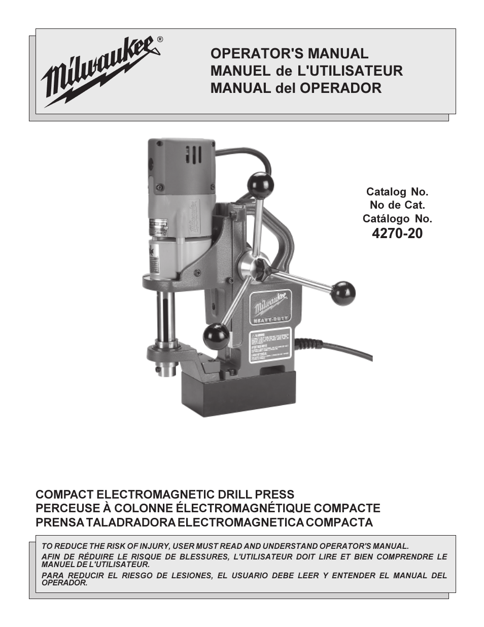 Milwaukee 4270-20 User Manual | 28 pages