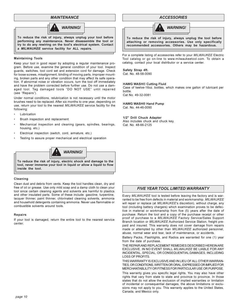 Milwaukee 4270-20 User Manual | Page 10 / 28