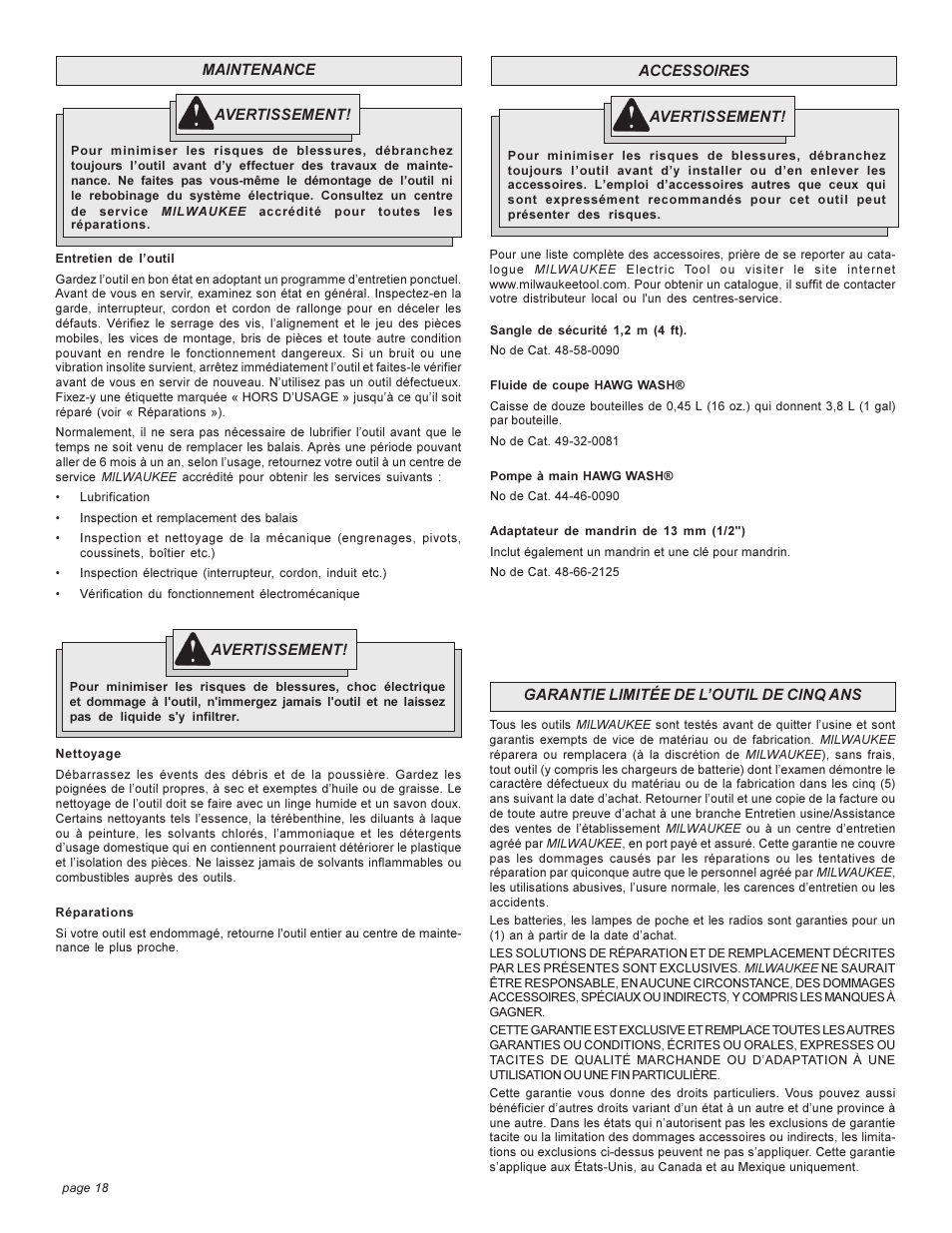 Milwaukee 4270-20 User Manual | Page 18 / 28