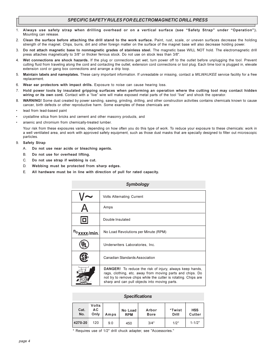 Milwaukee 4270-20 User Manual | Page 4 / 28