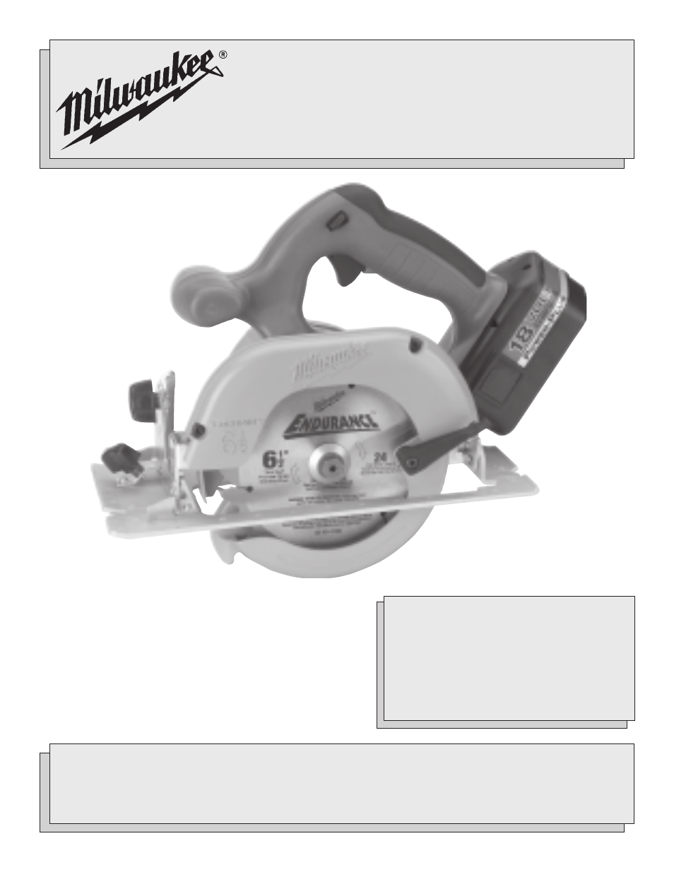 Milwaukee 18 VOLT CIRCULAR SAW User Manual | 32 pages