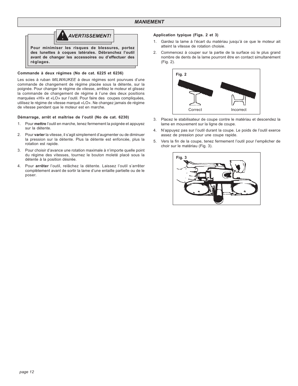 Milwaukee BAND SAW User Manual | Page 12 / 20