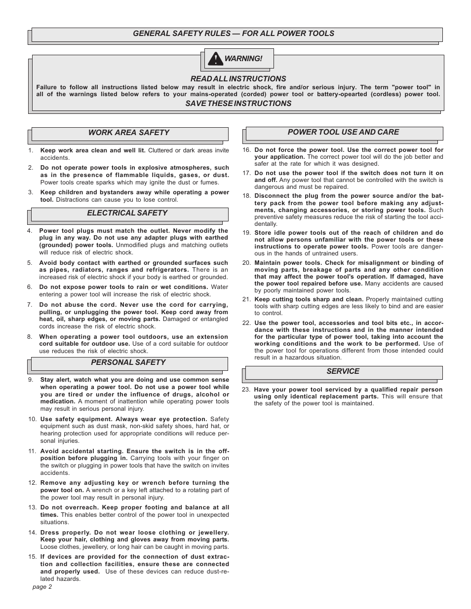 Milwaukee BAND SAW User Manual | Page 2 / 20