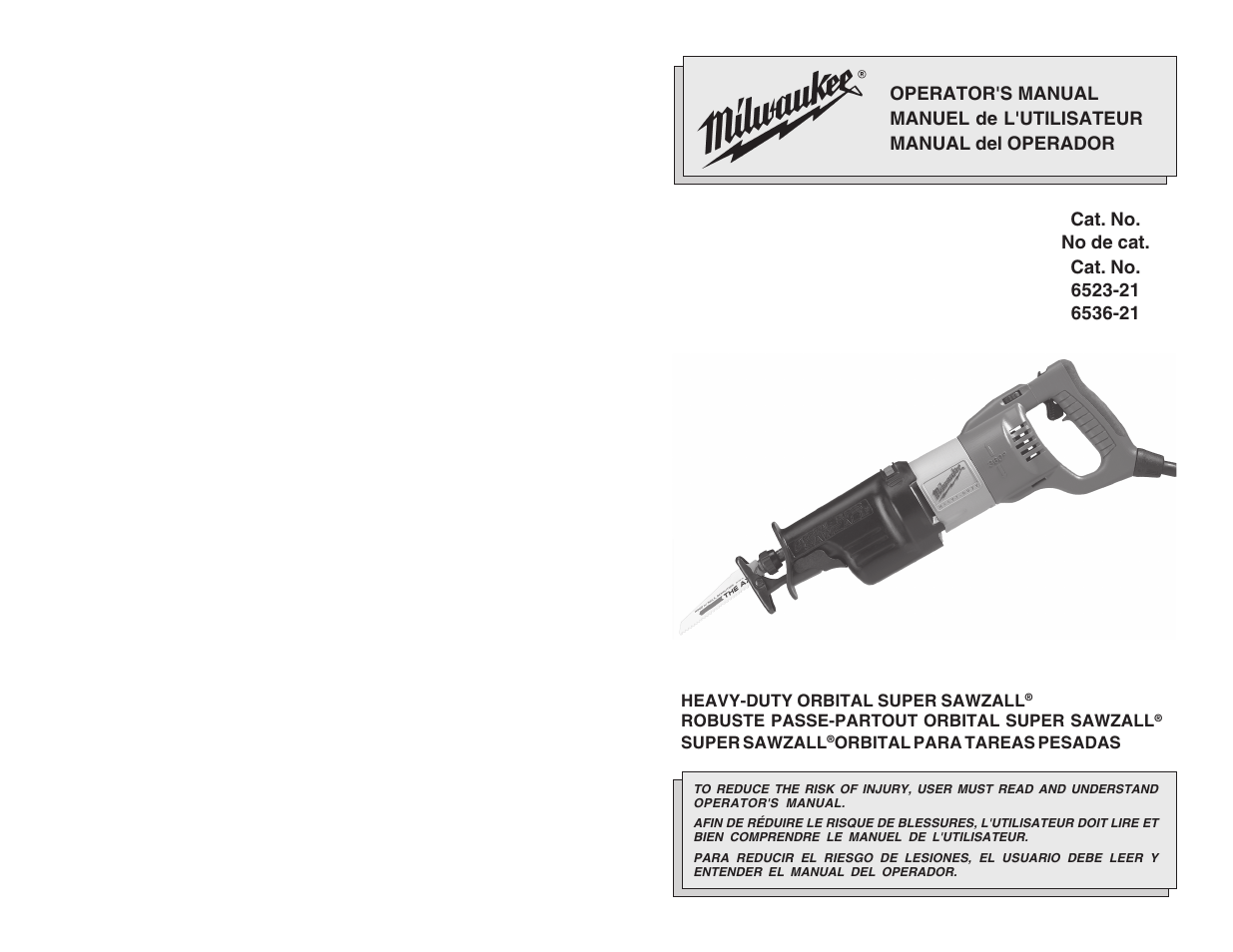 Milwaukee 6523-21 User Manual | 25 pages