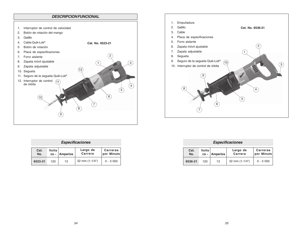 Milwaukee 6523-21 User Manual | Page 18 / 25
