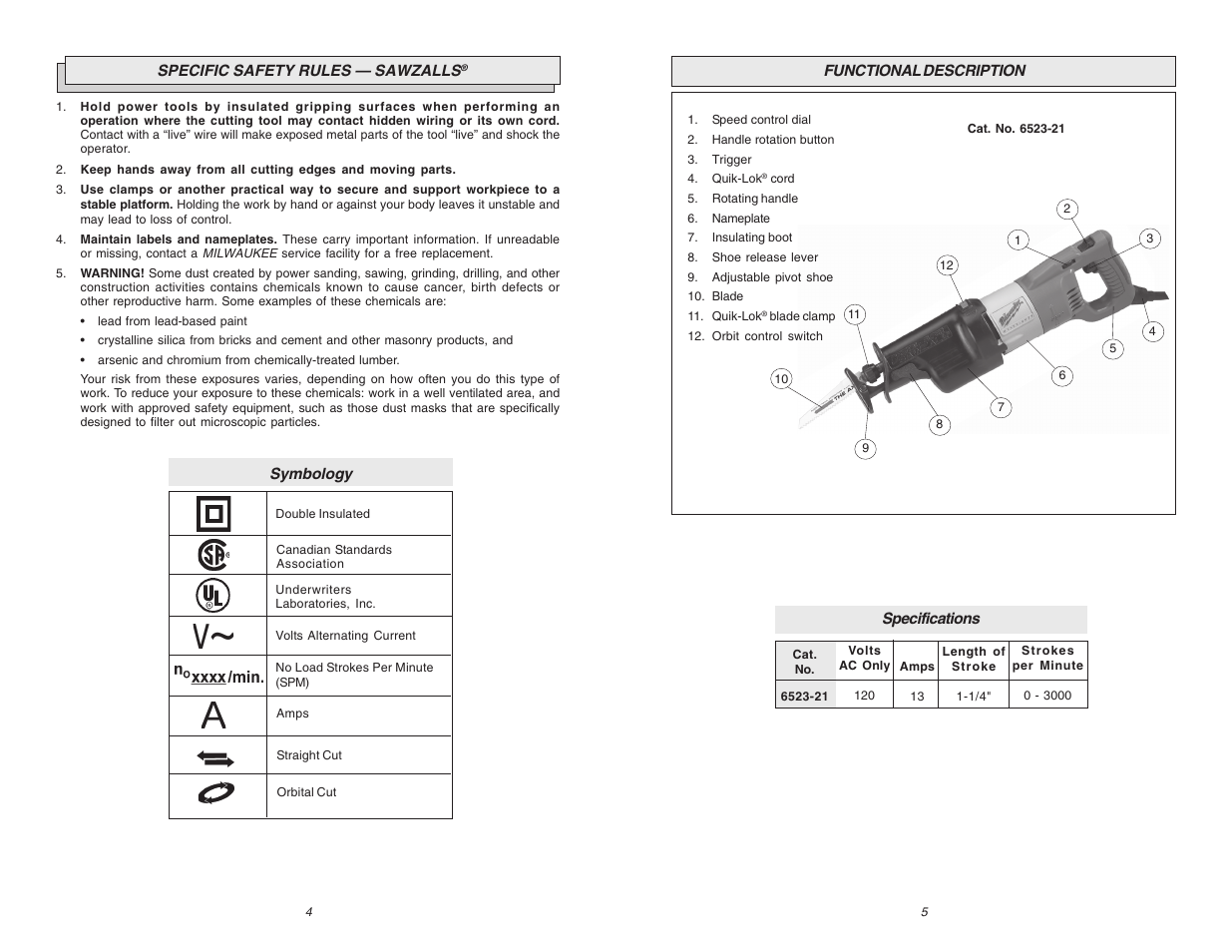 Milwaukee 6523-21 User Manual | Page 3 / 25