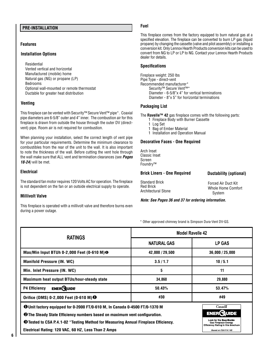 Ratings | Milwaukee RAVL42 User Manual | Page 6 / 42