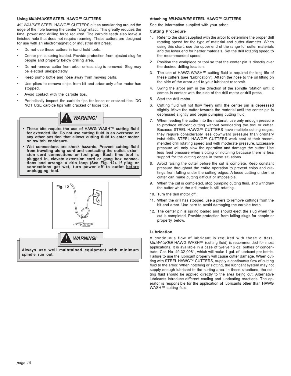 Milwaukee 4262-1 User Manual | Page 10 / 32