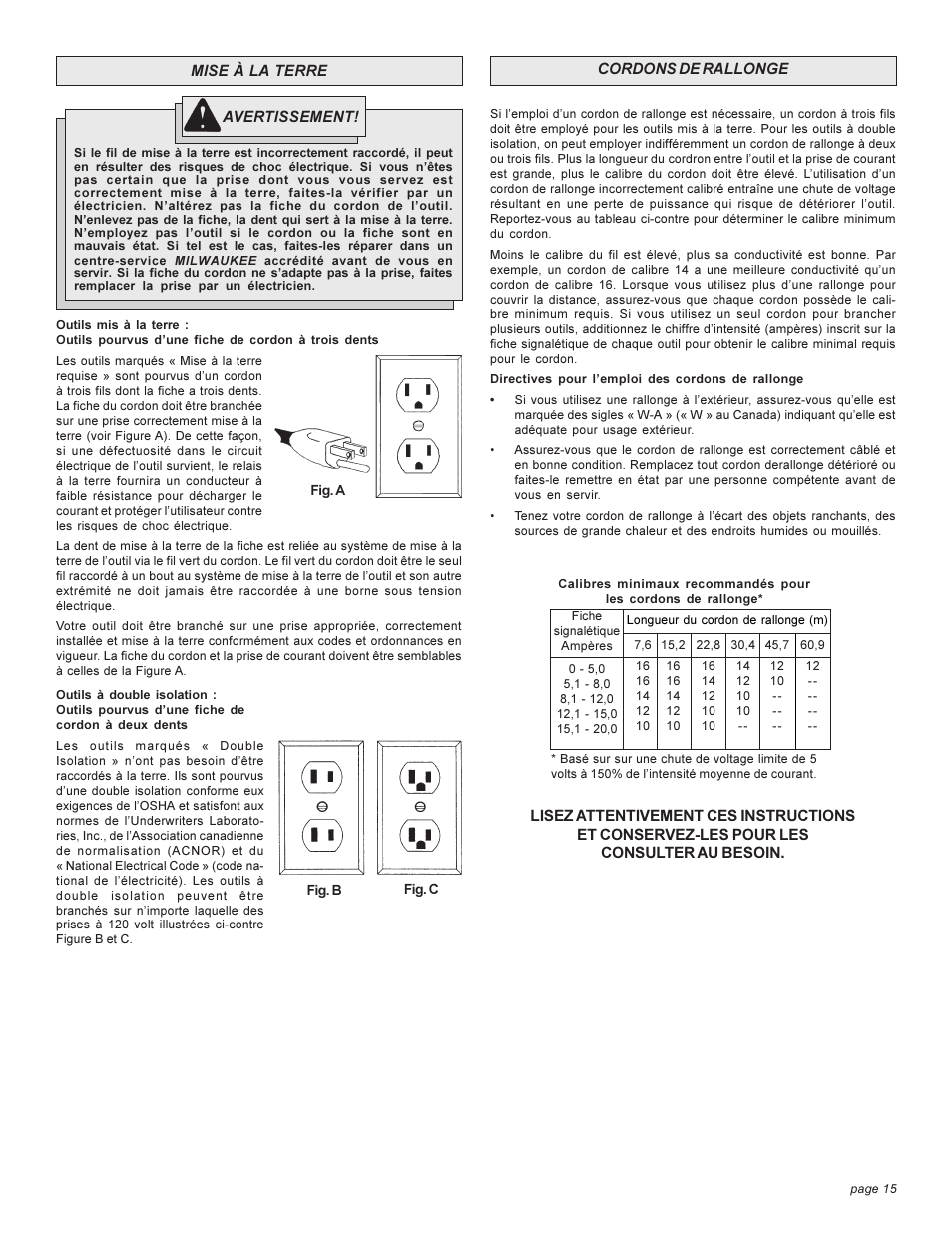 Milwaukee 4262-1 User Manual | Page 15 / 32