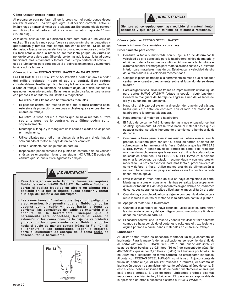 Milwaukee 4262-1 User Manual | Page 30 / 32