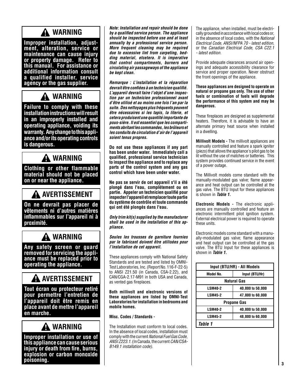 Warning, Avertissement | Milwaukee LSM40MP-2 User Manual | Page 3 / 32