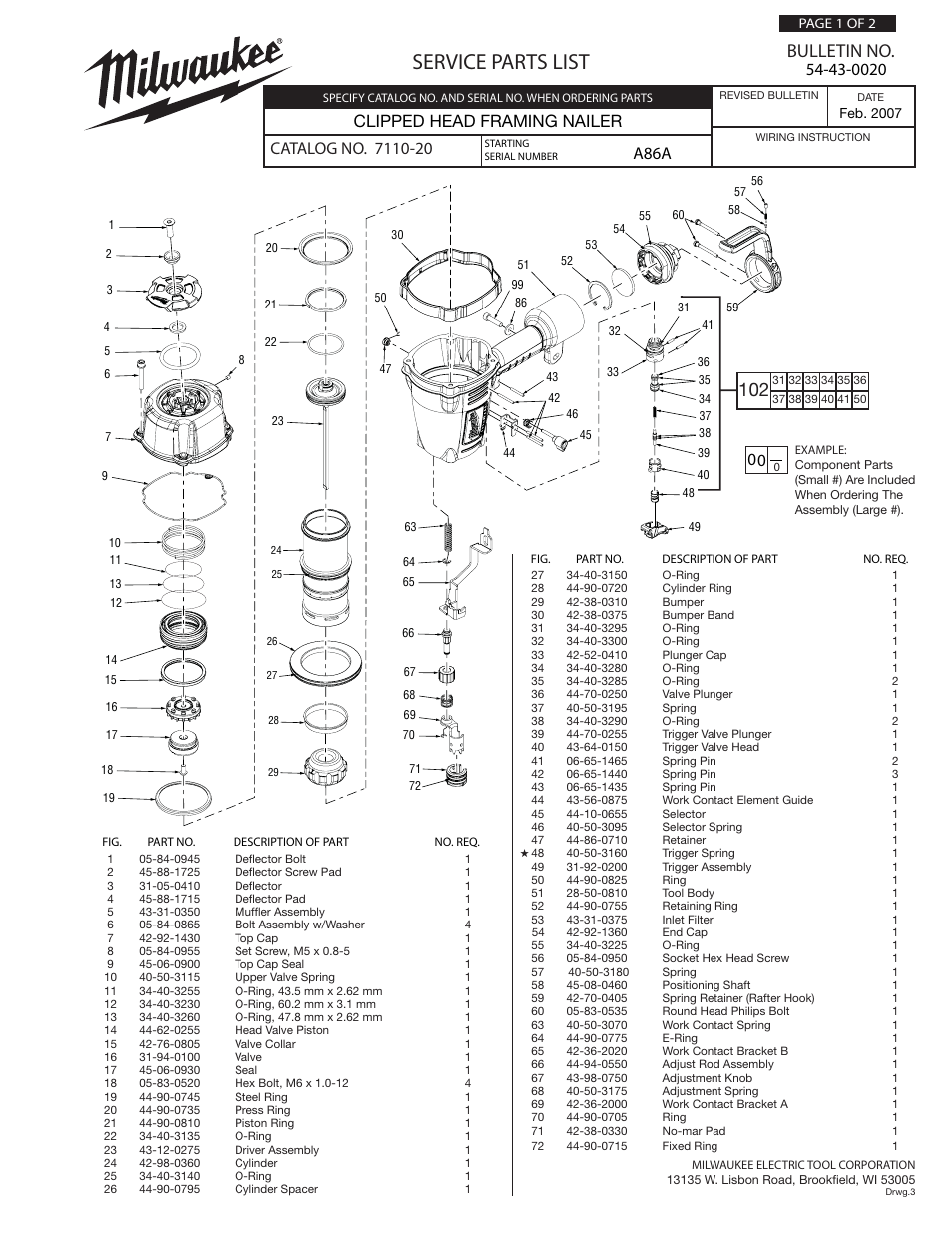 Milwaukee 7110-20 User Manual | 4 pages