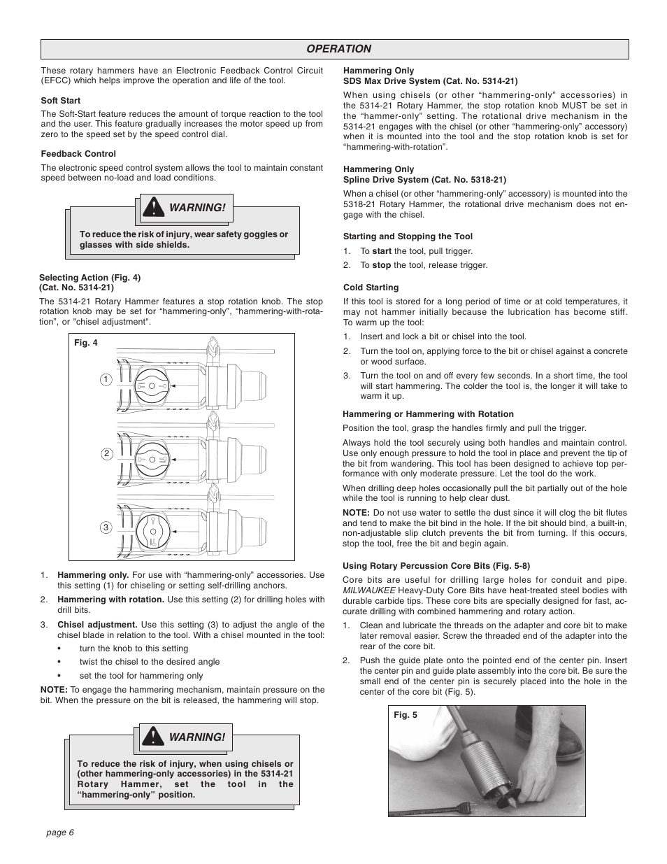 Milwaukee 1-1/2" User Manual | Page 6 / 28