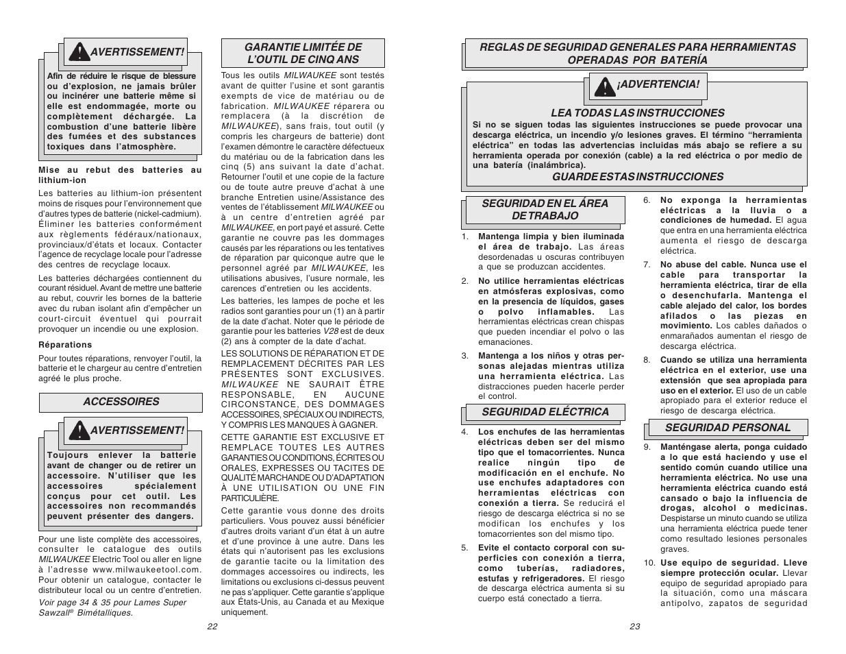 Milwaukee V28 0719-20 User Manual | Page 12 / 19