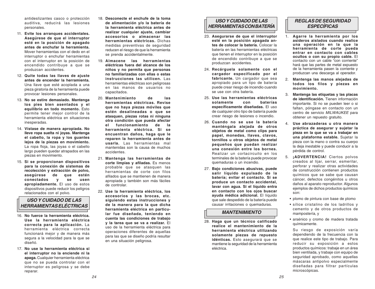 Milwaukee V28 0719-20 User Manual | Page 13 / 19