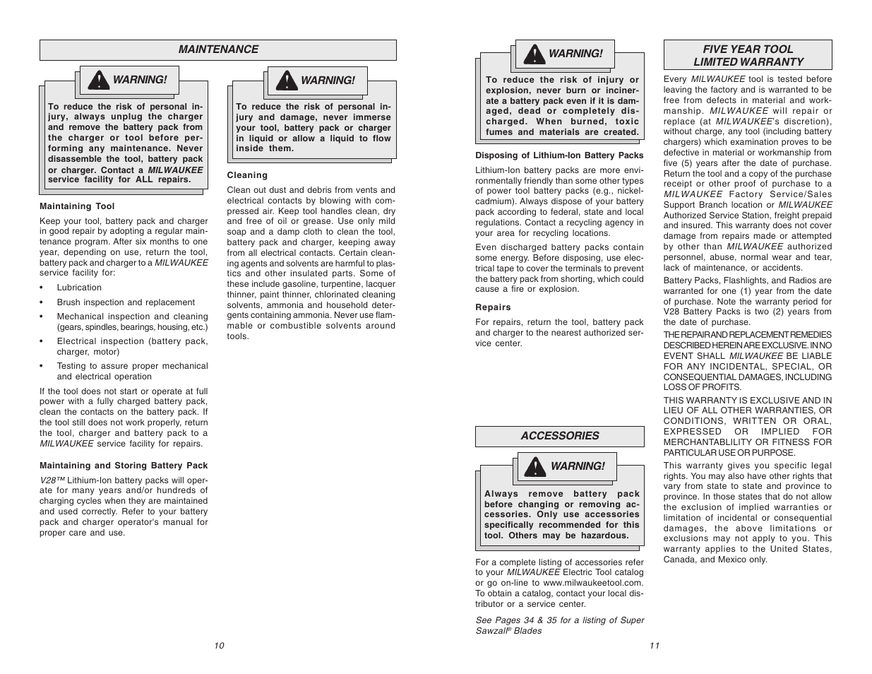 Milwaukee V28 0719-20 User Manual | Page 6 / 19