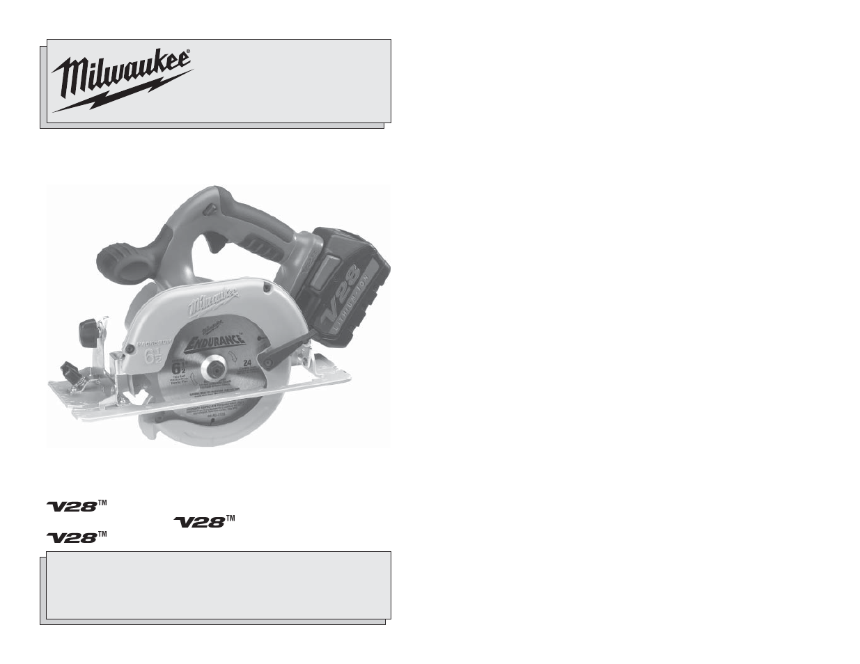 Milwaukee V28 User Manual | 25 pages