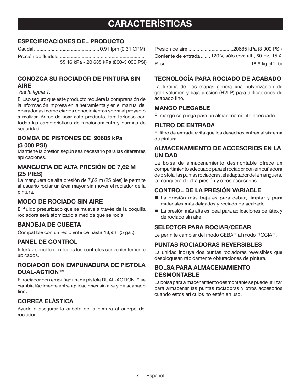Características | Milwaukee M4910-20 User Manual | Page 39 / 48