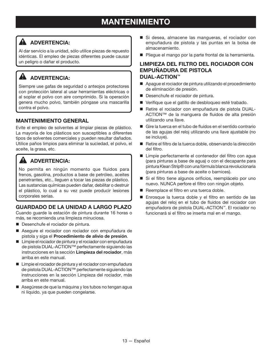 Mantenimiento | Milwaukee M4910-20 User Manual | Page 45 / 48