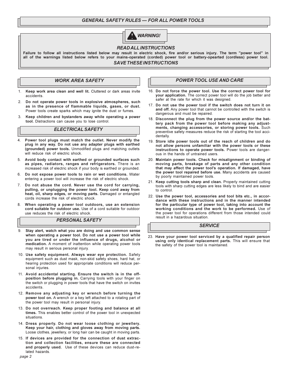 Milwaukee 6509 User Manual | Page 2 / 24