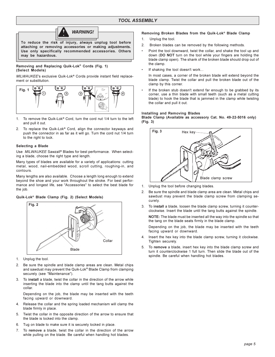 Milwaukee 6509 User Manual | Page 5 / 24