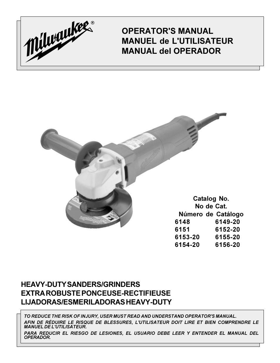 Milwaukee 6148 6149-20 6151 6152-20 6153-20 6155-20 6154-20 6156-20 User Manual | 32 pages