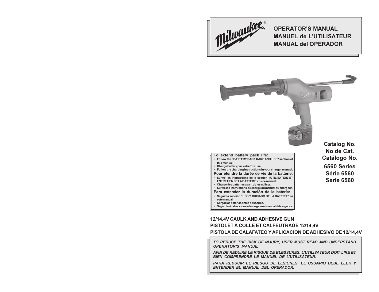 Milwaukee 6560 Series User Manual | 21 pages