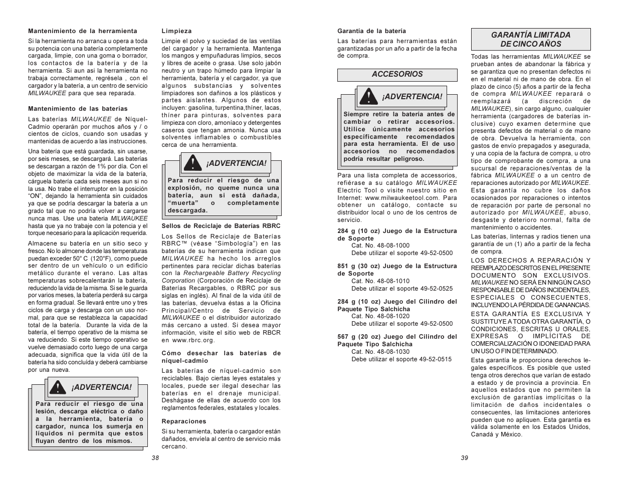 Milwaukee 6560 Series User Manual | Page 20 / 21