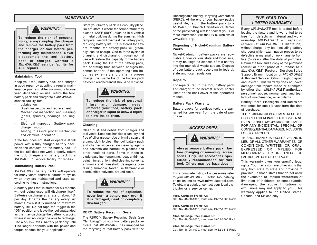 Milwaukee 6560 Series User Manual | Page 7 / 21