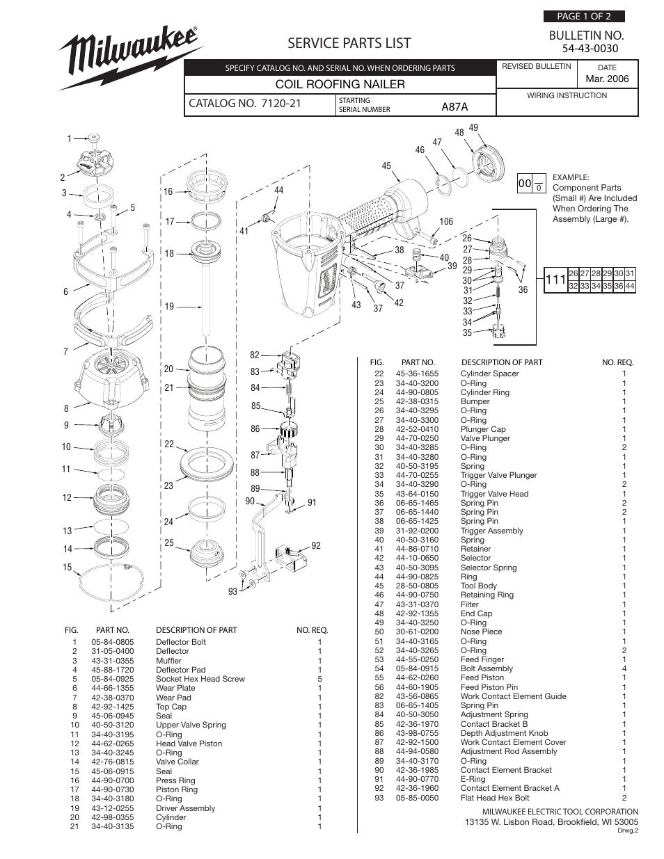 Milwaukee 7120-21 User Manual | 4 pages