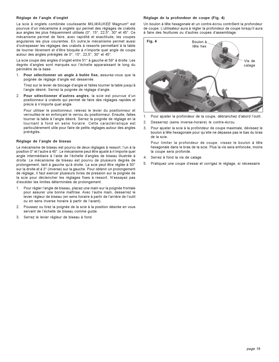 Milwaukee COMPOUND MITER SAW User Manual | Page 19 / 36