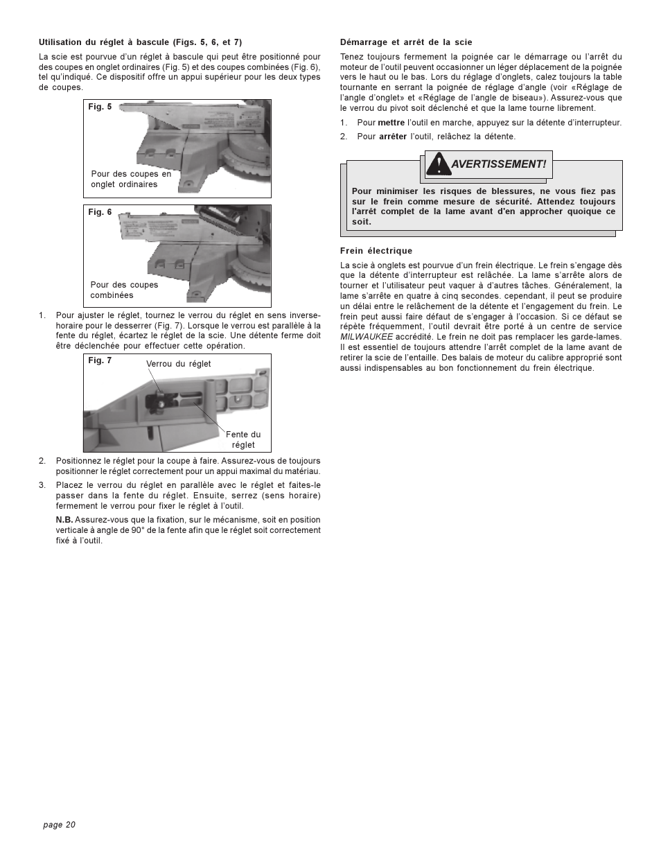 Milwaukee COMPOUND MITER SAW User Manual | Page 20 / 36