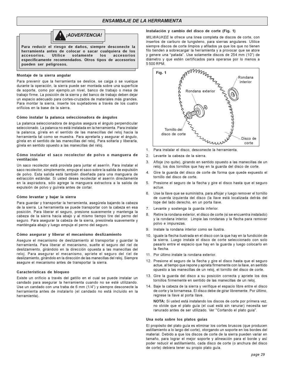 Milwaukee COMPOUND MITER SAW User Manual | Page 29 / 36