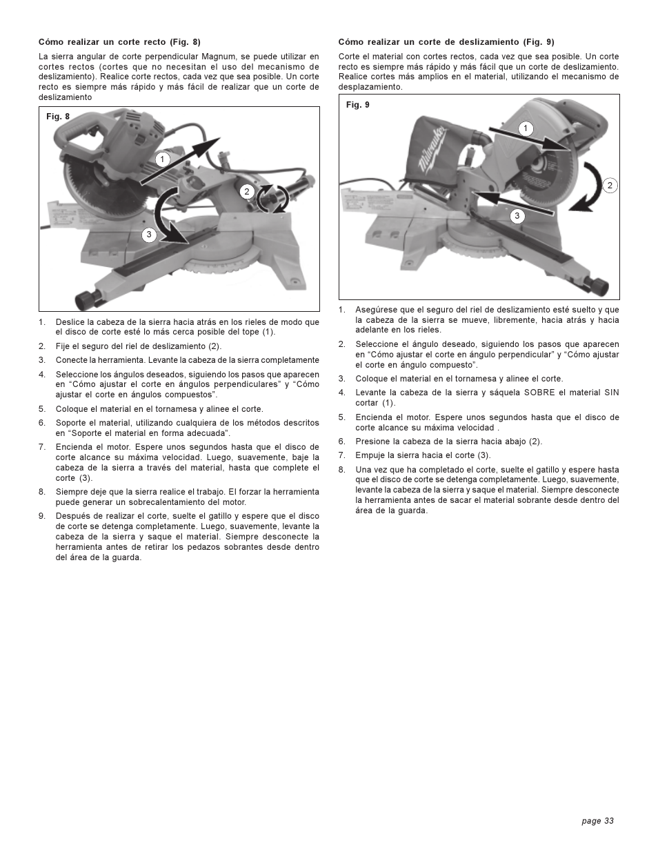 Milwaukee COMPOUND MITER SAW User Manual | Page 33 / 36