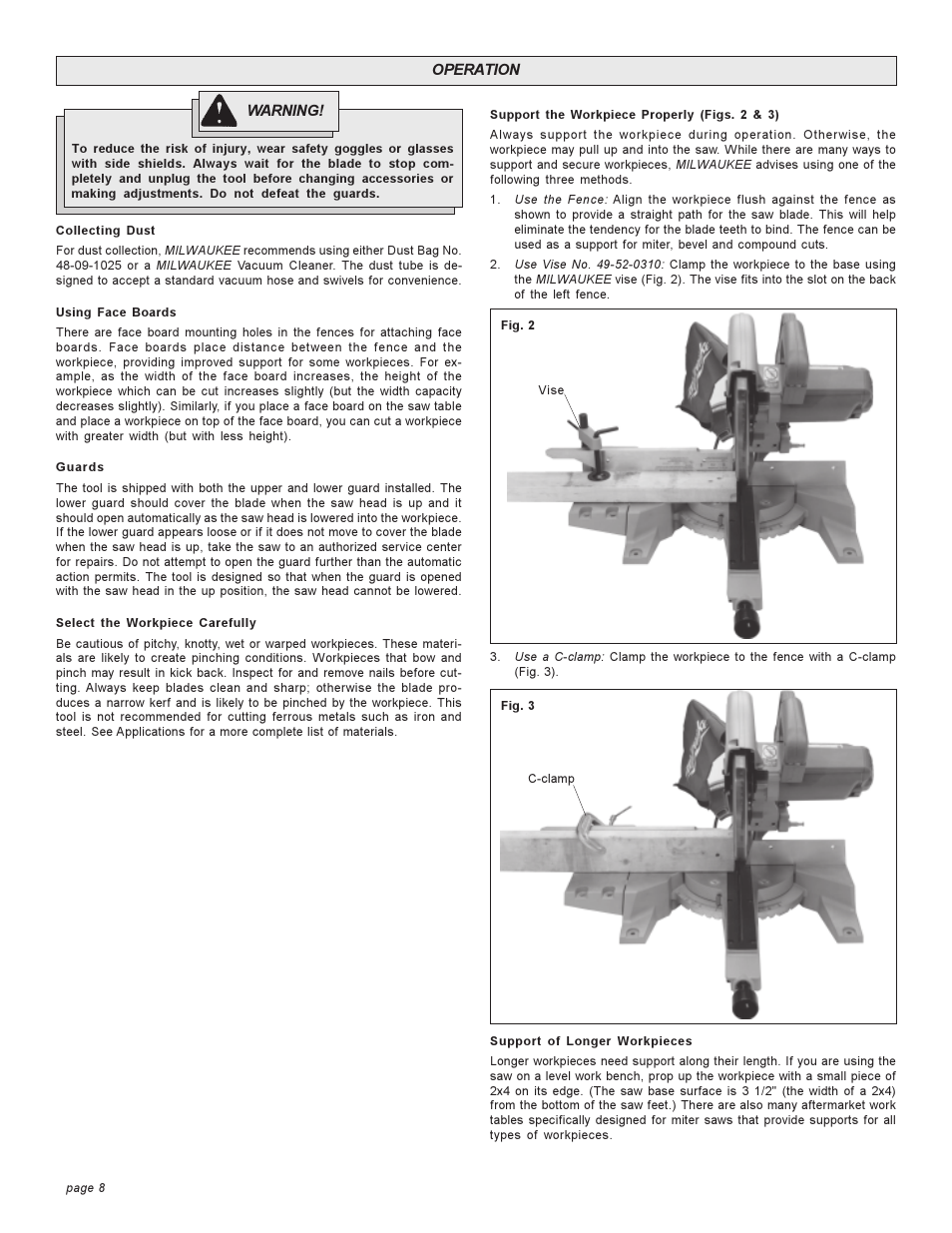 Milwaukee COMPOUND MITER SAW User Manual | Page 8 / 36
