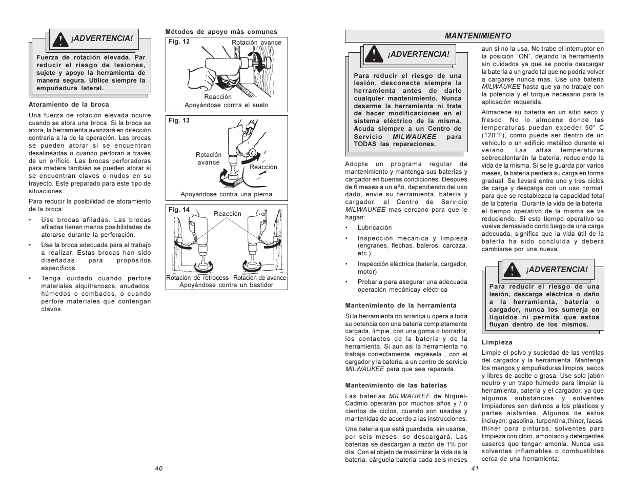 Milwaukee Hammer-Drill User Manual | Page 21 / 23