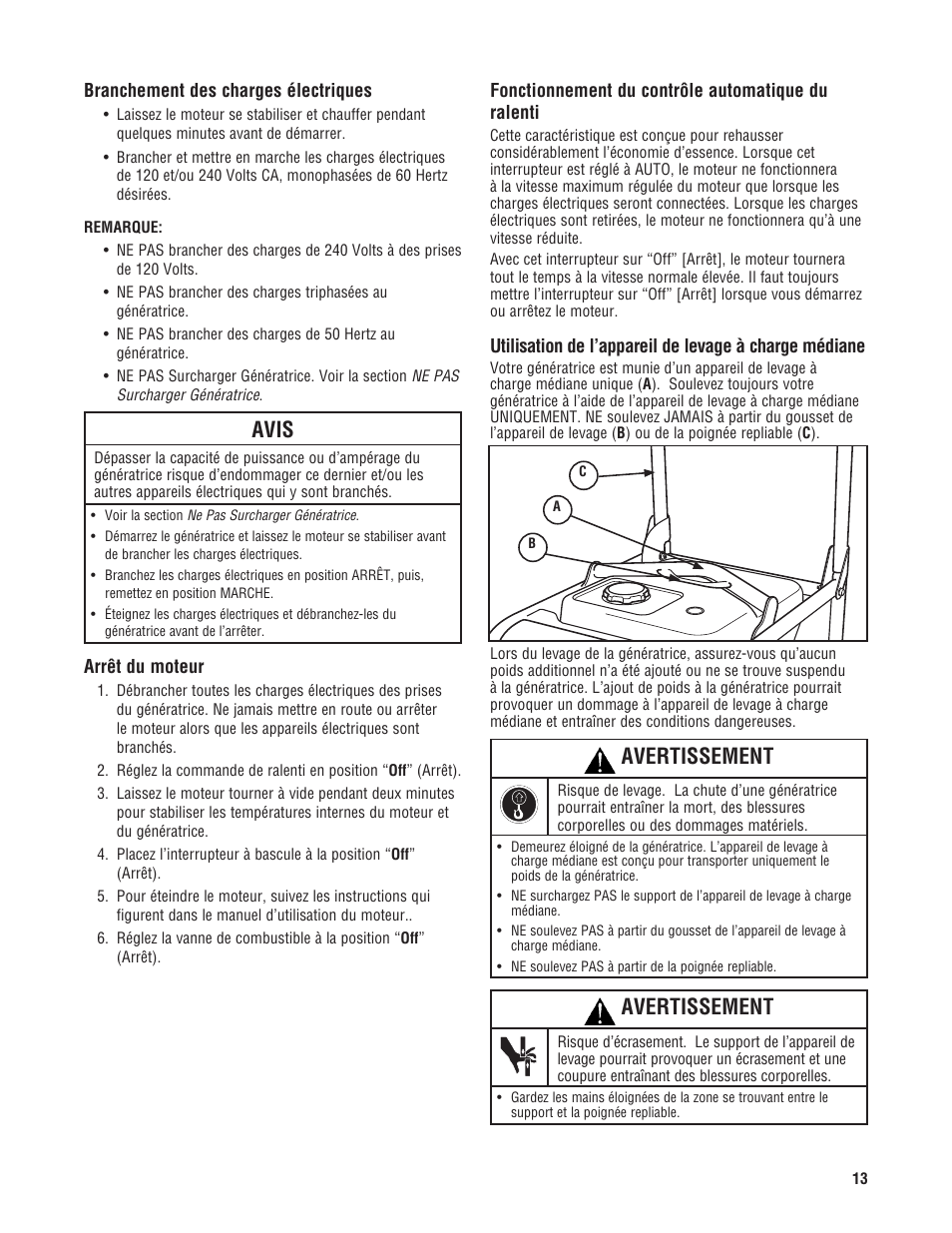 Avis, Avertissement | Milwaukee 4970-24 User Manual | Page 53 / 60