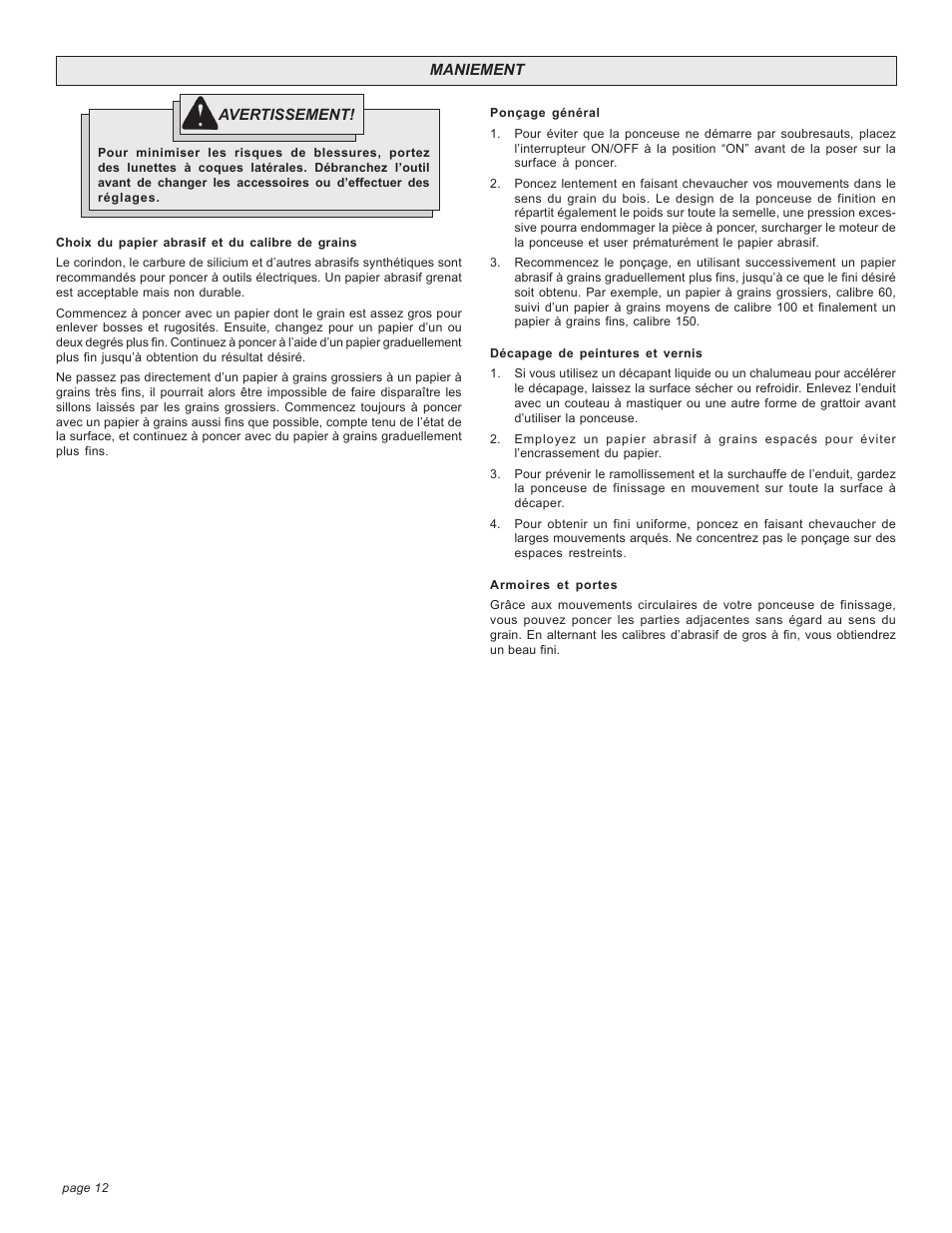 Milwaukee FINISHING SANDER User Manual | Page 12 / 20