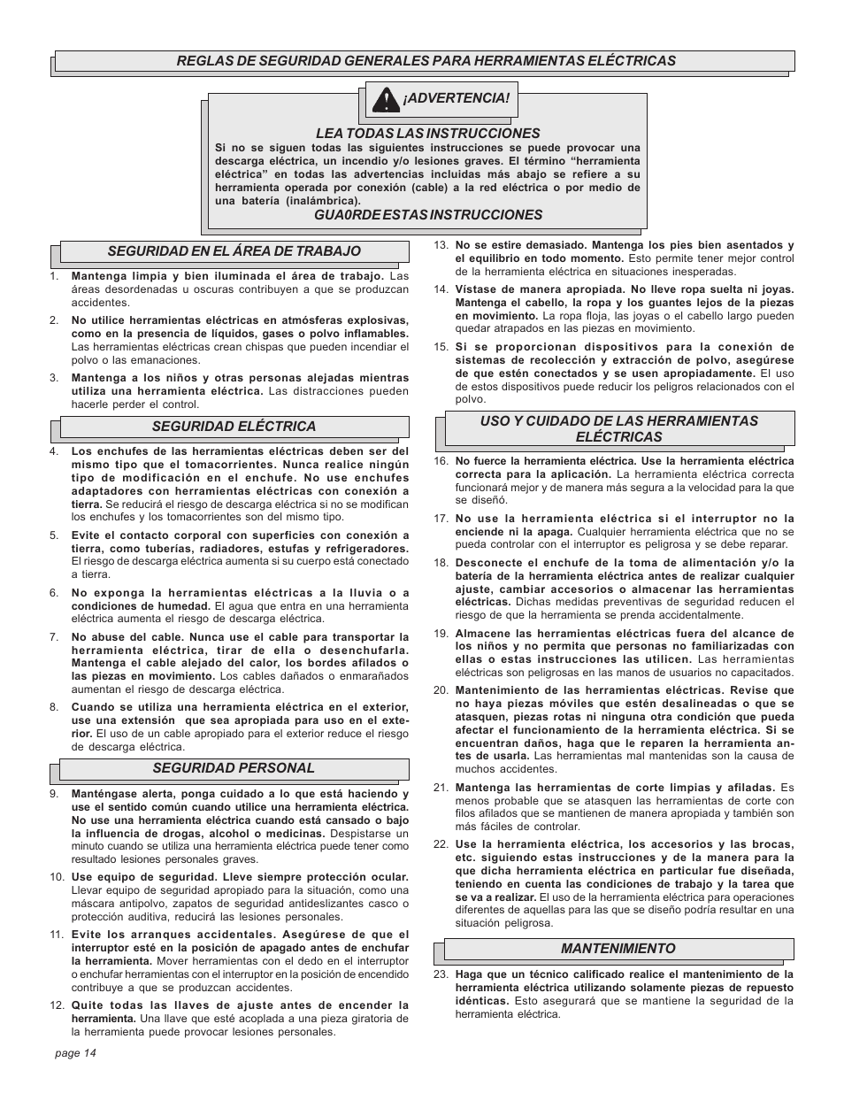 Milwaukee FINISHING SANDER User Manual | Page 14 / 20