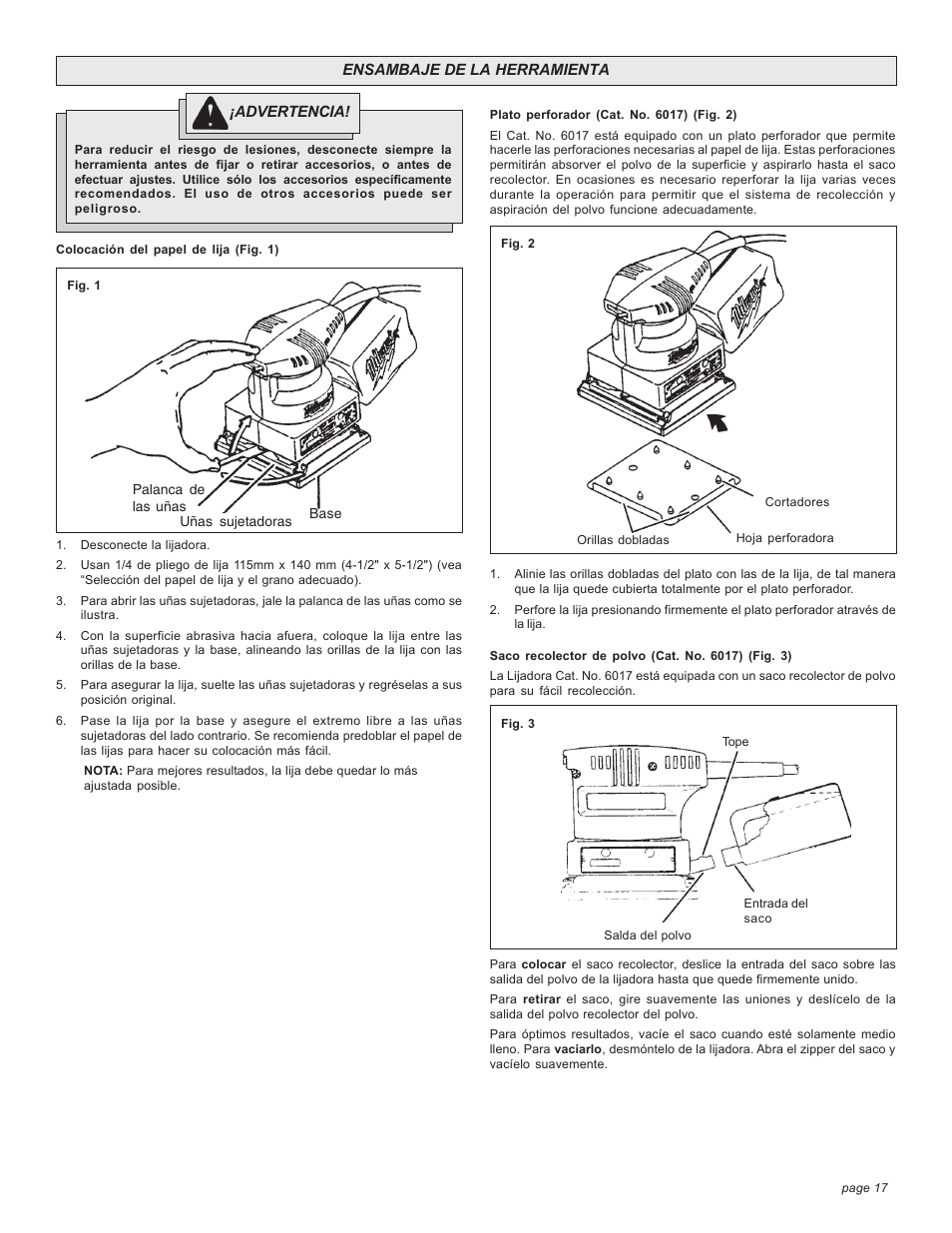 Milwaukee FINISHING SANDER User Manual | Page 17 / 20