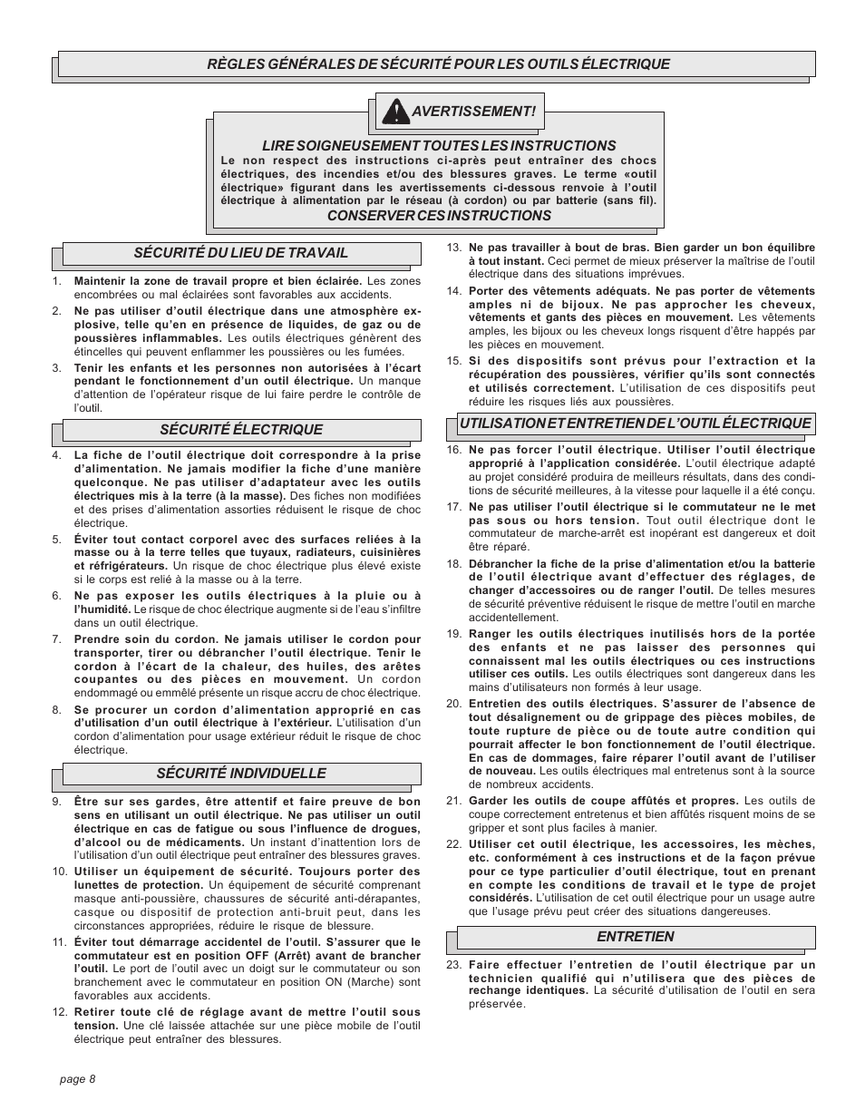 Milwaukee FINISHING SANDER User Manual | Page 8 / 20