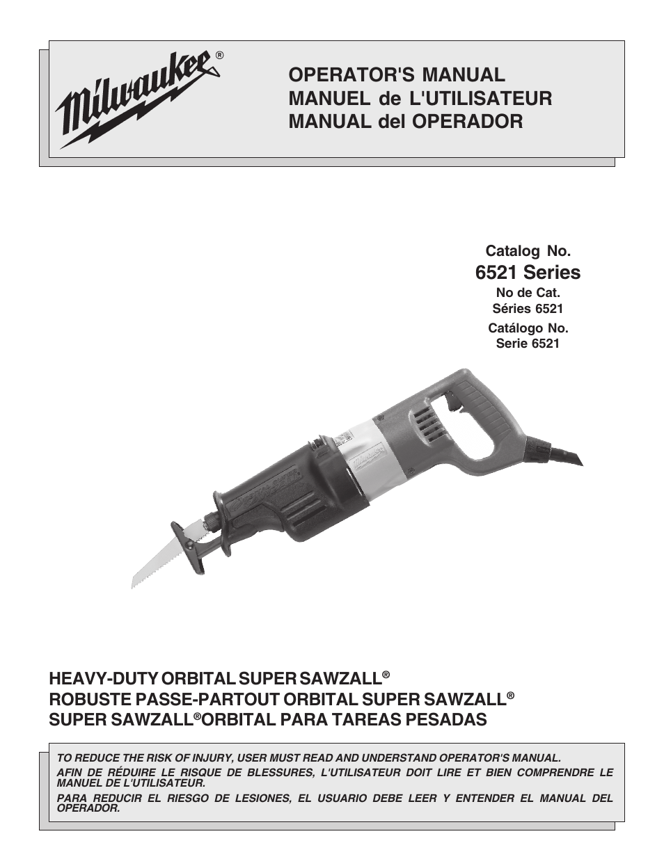 Milwaukee Sries 6521 User Manual | 28 pages