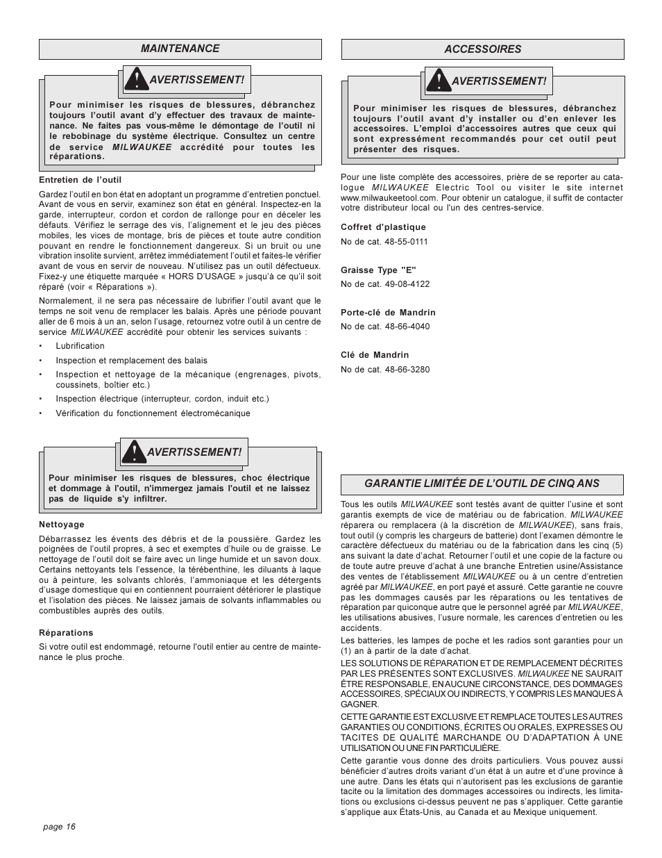 Milwaukee 1670-1 User Manual | Page 16 / 24