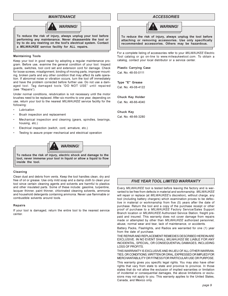 Milwaukee 1670-1 User Manual | Page 9 / 24