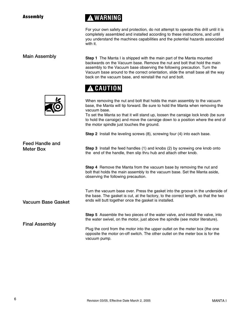 Warning, Caution | Milwaukee MK-Manta I User Manual | Page 7 / 23