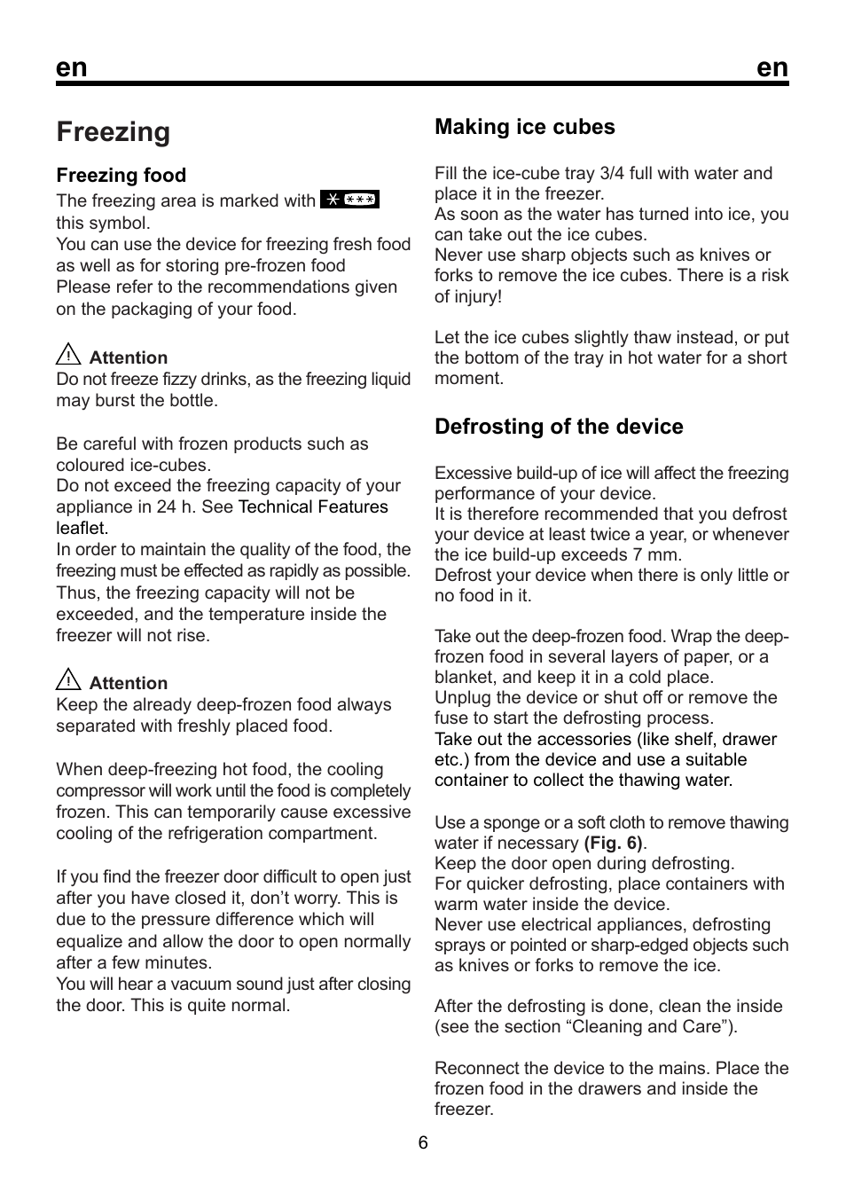 Freezing | Beko RRN 2650 User Manual | Page 13 / 18