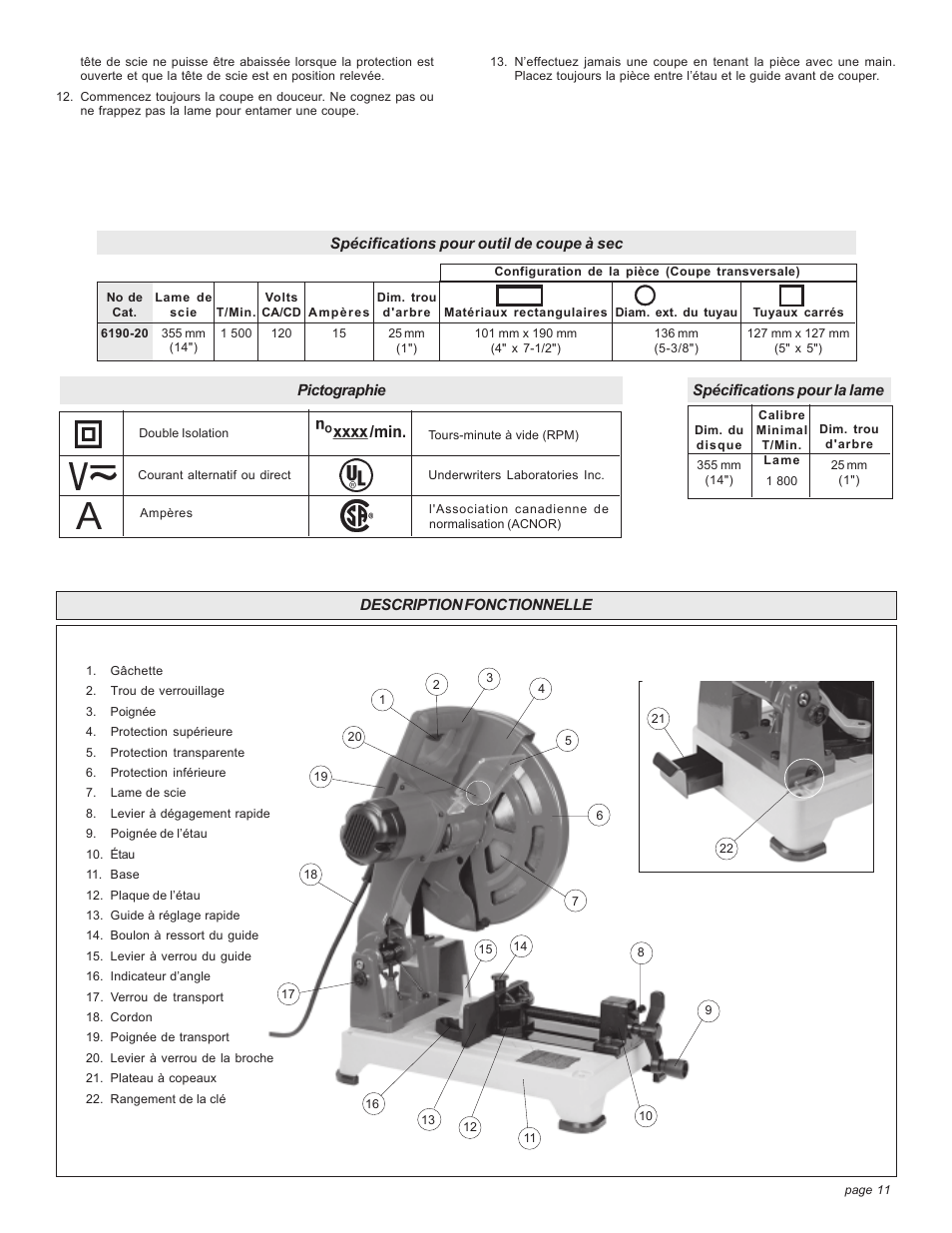 Milwaukee 6190-20 User Manual | Page 11 / 24