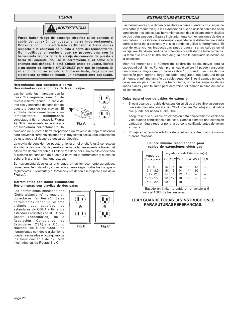 Milwaukee 6190-20 User Manual | Page 20 / 24