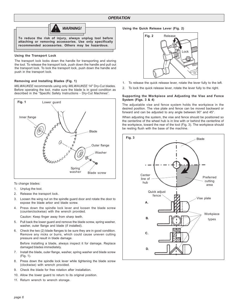 Milwaukee 6190-20 User Manual | Page 6 / 24